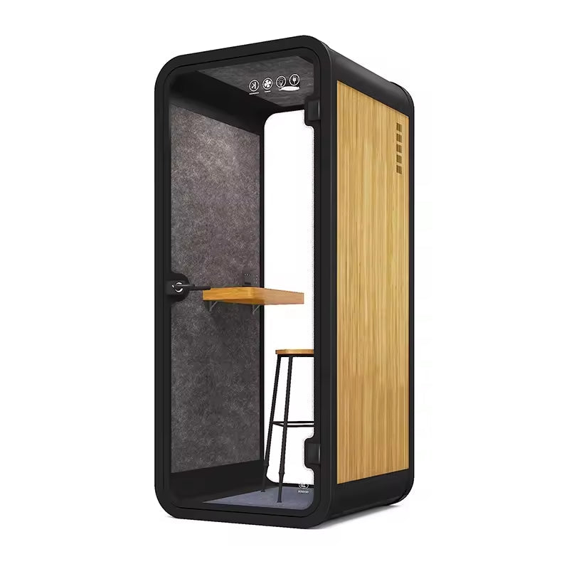 Studio S in zwart met houten zijpaneel